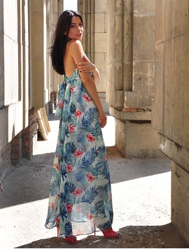 Rochie Dama Summer Trend Love Verde Si Rosu
